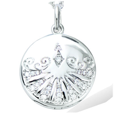 [R1677] – Rhodinierter „Secrets“-Silberanhänger (Kasserolle) - 18mm