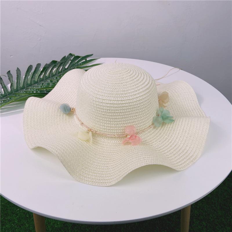 New summer flower straw hat ladies seaside vacation visor big brim beach hat foldable beach hat