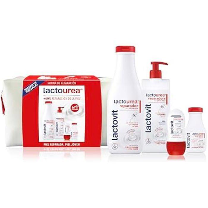 Lot de soins - LACTOVIT - LACTO-UREA REPAIR - Gel de douche 550 ml - Crème corporelle 400 ml - Déodorant 50 ml