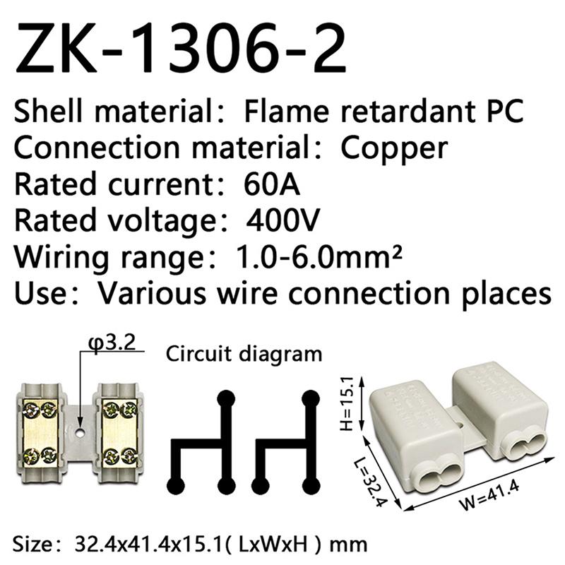High Power Splitter Quick Wire Connector Terminal Block Electrical Cable Junction Box Zk-306 Zk-506 Zk-T06 Zk-T16 Connectors