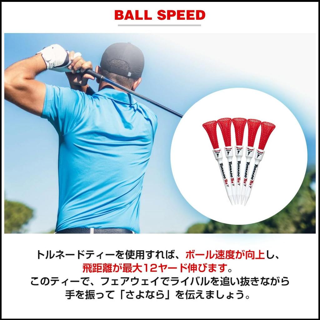 Tornado Golf Tee 5 Fluorescent Colors Pack, 3.25-inch & 4-inch, (Red/White/Blue, 3.25 in) [Used]