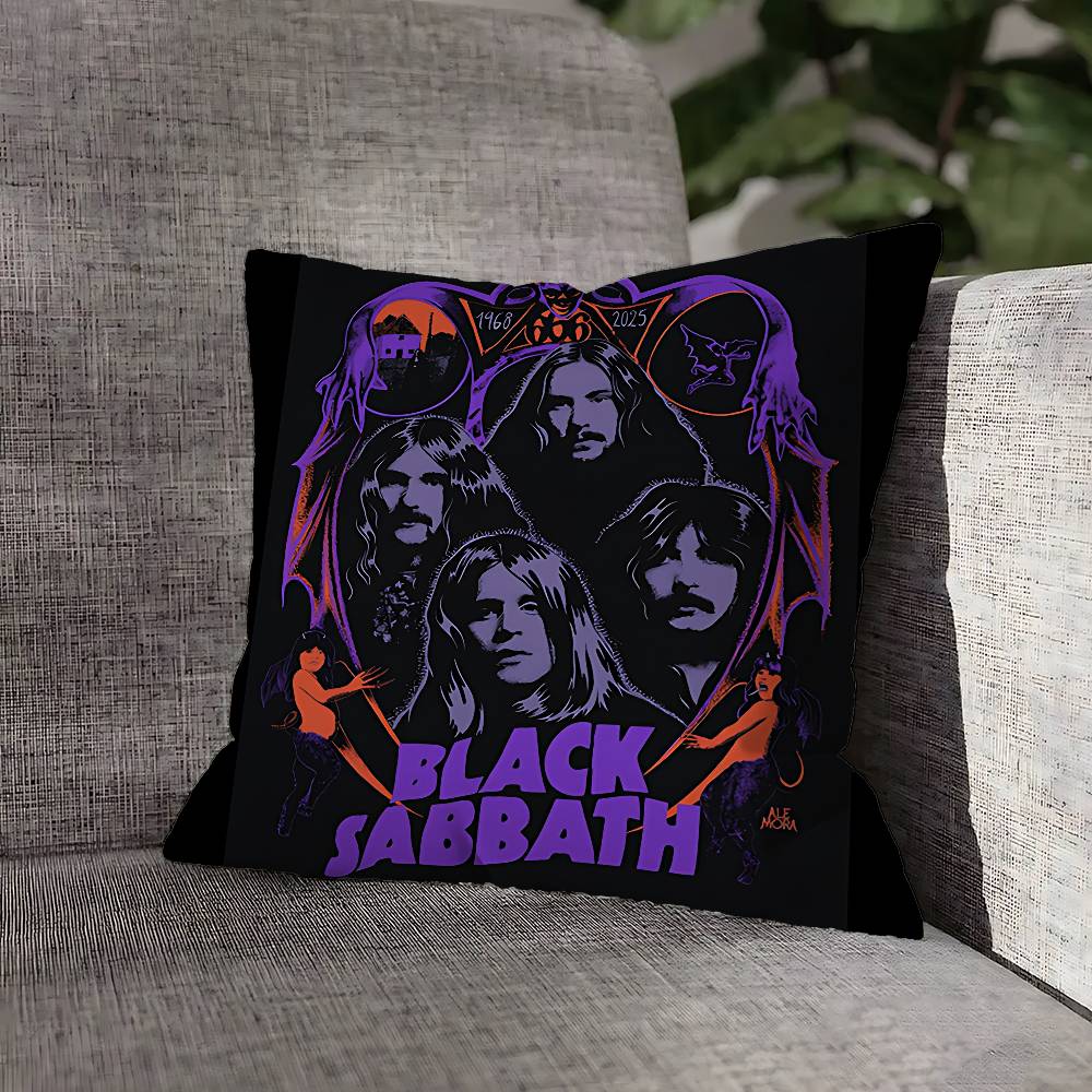 B-Black S-Sabbath Ozzy Pillow Case For Sofa Decor Car Office Room Printing Cushion Cover Decorations and Protector
