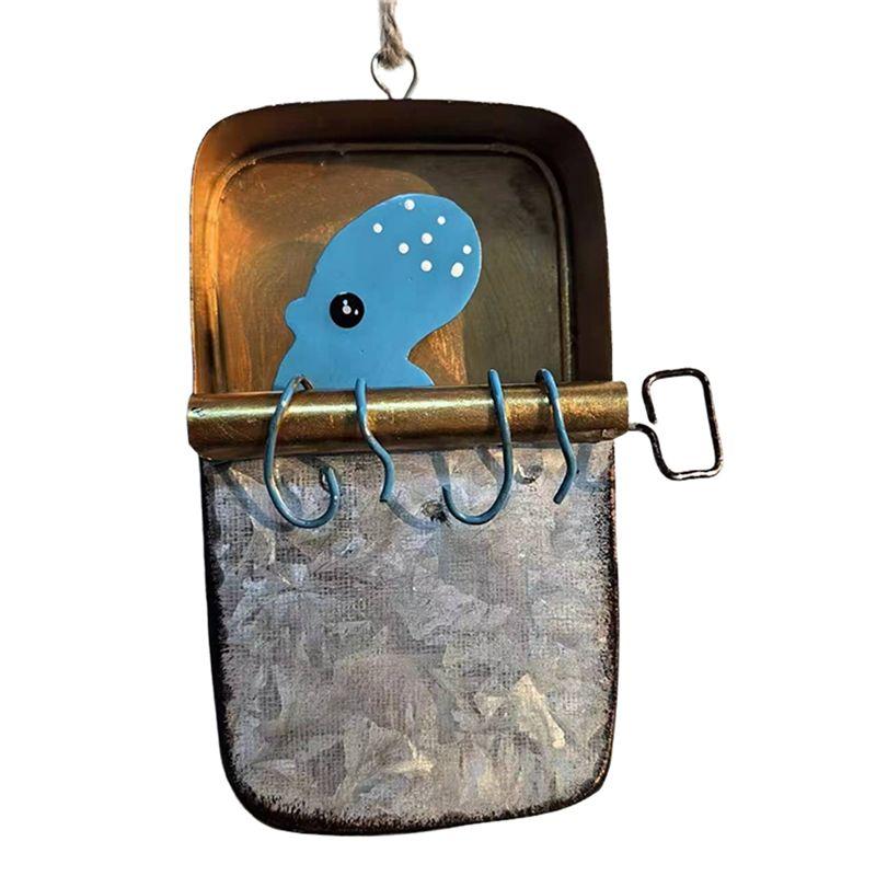 M-Modern-Tin Of Sardines Quirky Hanging Ornament,A Quirky Little Piece, Funny Fishing Ornaments,Sardine Can Canned Fish Seafood
