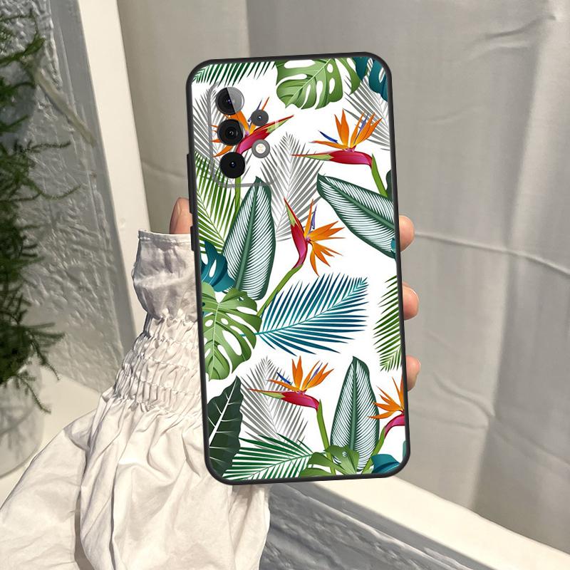 Retro Banana Leaf Plant Case For Samsung Galaxy A56 A36 A16 A06 A54 A34 A14 A13 A53 A12 A22 A32 A52 A35 A15 A55 A17