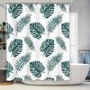 Bathroom Shower Curtain Monstera Leaf Design Waterproof Fabric Decorative Bath Liner Set for Home Decoration Green Leaves Patter