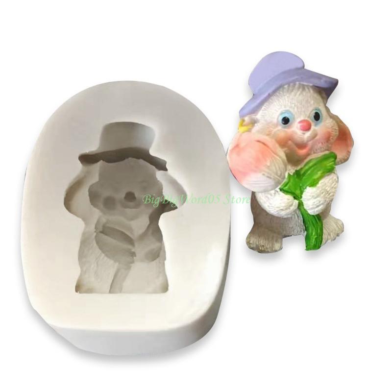 24TE Rabbit Mold Chocolate Moulds Fondant Baking Cake Mold Plaster Handmade Mold