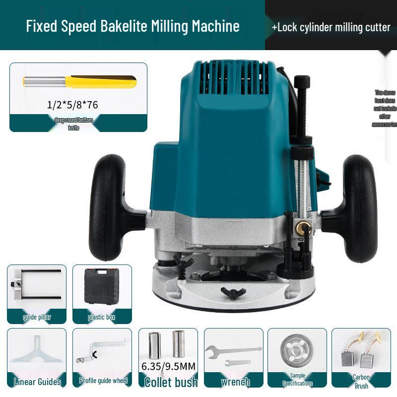 High-Power Multi-Functional Router: Industrial-Grade Bakelite Milling, Woodworking Engraving, Trimming, and Grooving Machine. Electric Tools.