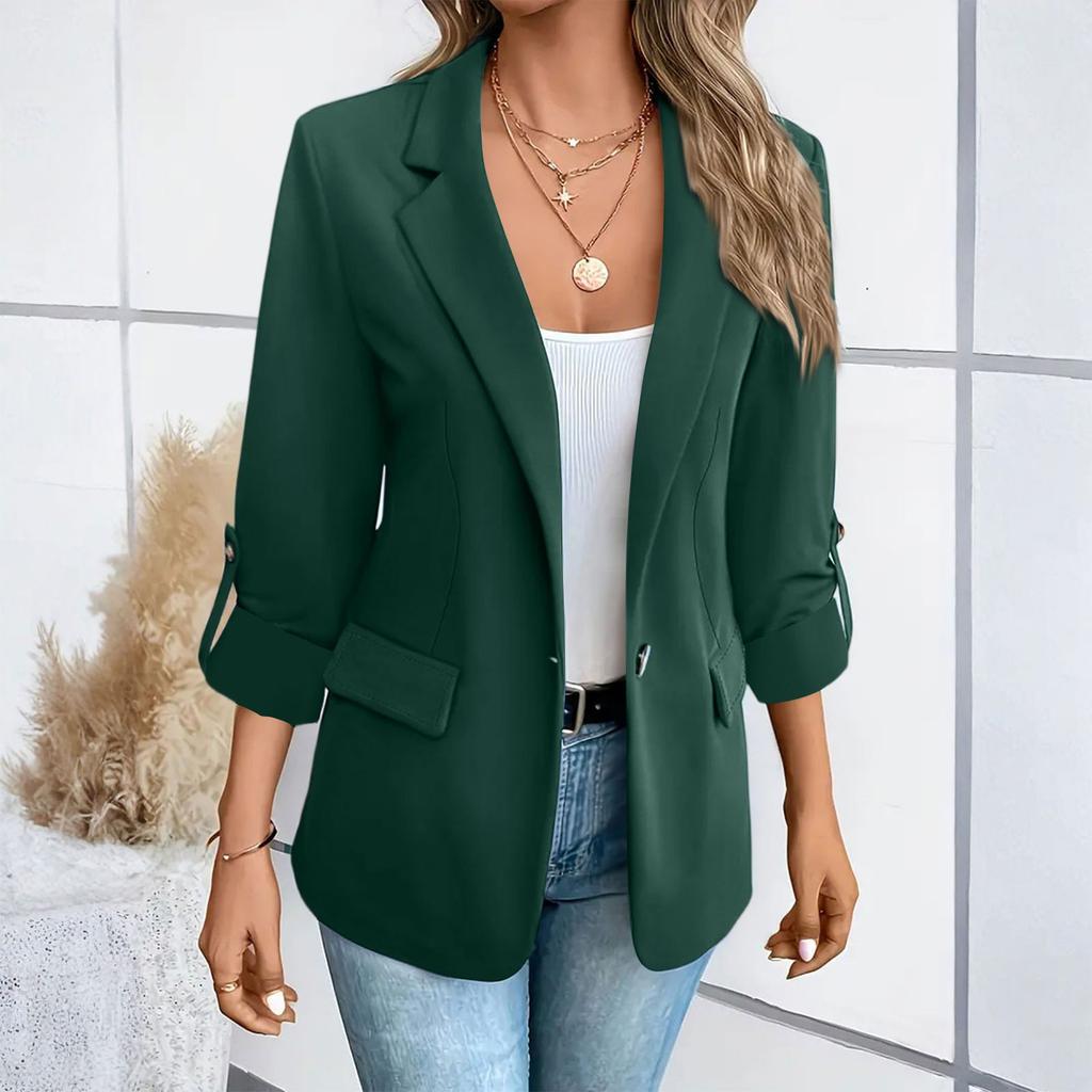 Damen Blazer für die Arbeit Jacken Schick Langarm Business Casual Outfits Arbeitsblazer