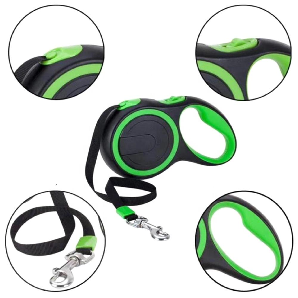 Super Durable 3M/5M/8M Retractable Dog Collar Leash Hands-Free Nylon Plastic Leather Ribbon Decoration for Small Pets-Cats Dogs
