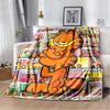 Cartoon Cute Yellow Cat G-Garfield Anime Blanket Flannel Extra Large Warm Soft Sofa Bed Bedroom Portable Blanket Bed Cover Gift