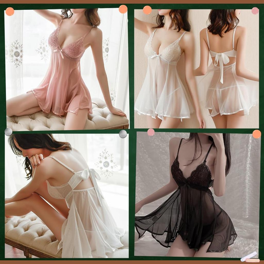 Babydoll Great Value Set Free Size Lace Nightgown Pantyhose Mini Underwear Cosplay Holes Cosplay Cute Present Cosplay Costume Halloween Costume