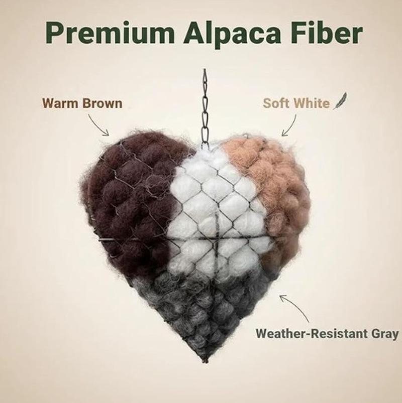 Handmade Fiber Bird Nesting Heart Bird Nesting Heart Outdoor Yard Art Welcoming Nest Outdoor Garden Decor Bird-Keeping Supplies