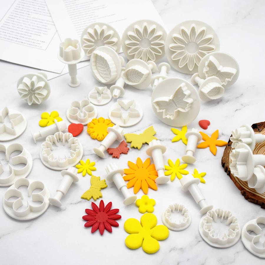 33 Pcs/Set Fondant Plunger Cutters Set Cookie Cake Biscuit Mold DIY 3D Cake Decorating Baking Small Tools Supplies