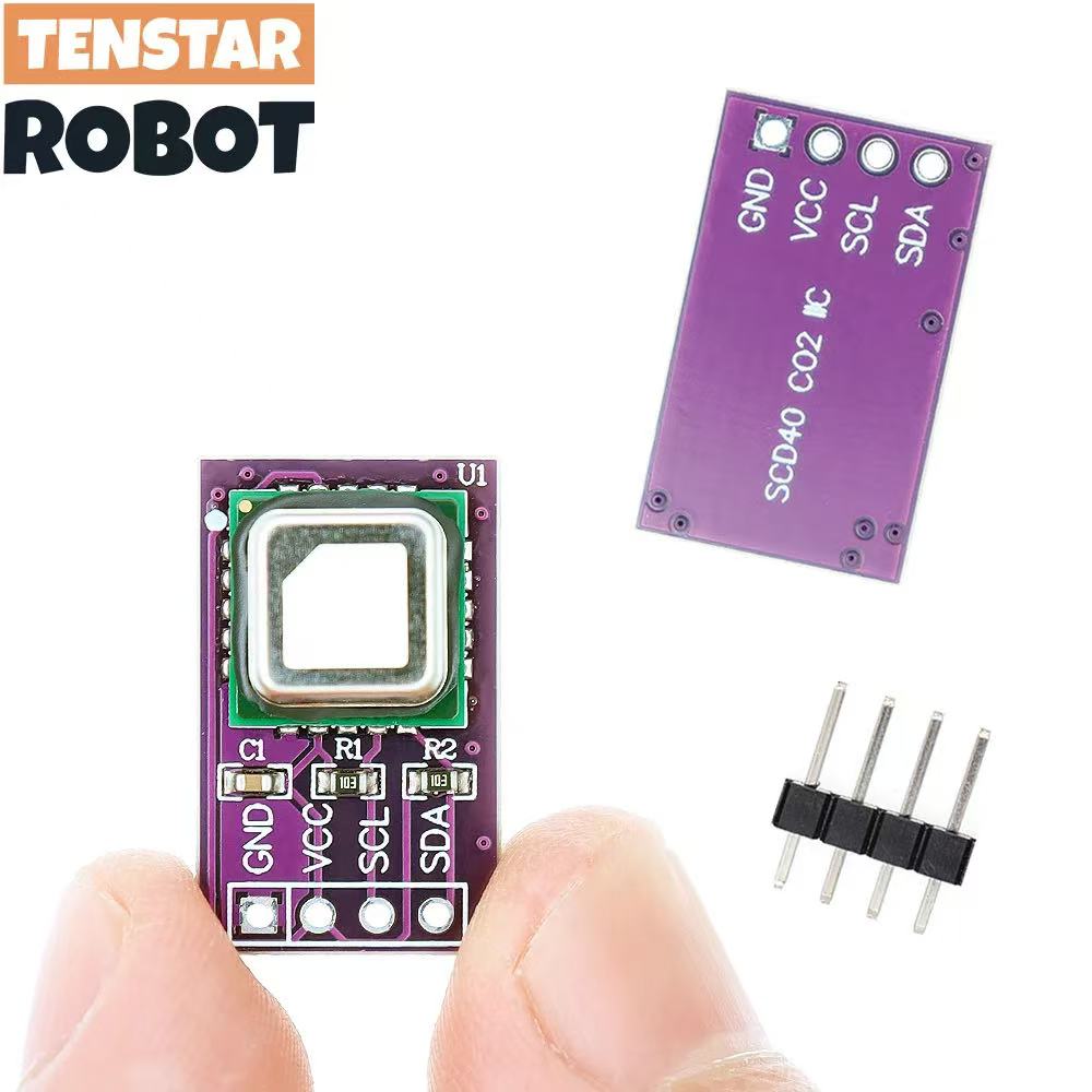 

TENSTAR SCD40 SCD41 Gas Sensor Module Detects CO2 Carbon Dioxide Temperature and Humidity Sensor I2C Communication SCD40