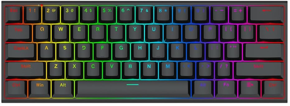 

Redragon M61 SE Rapid Trigger Magnetic Switch Gaming Keyboard Механічна клавіатура TKL 61 клавіша Англійська розкладка RGB підсвічування Rollover Ергономічна чорний