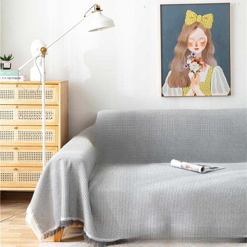 Minimalist Waffle Sofa Towel, Light Luxury Coffee Table, Wiring Blanket, Sofa Mat