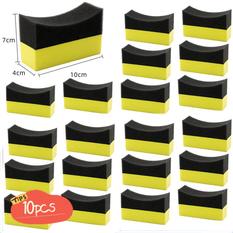 30/10Pcs Car Wheel Cleaning Sponge Tire Wash Wiper Applicator Sponge  Applicator Pads Tire Wash Cleaning Tool Car Cleaning Brush