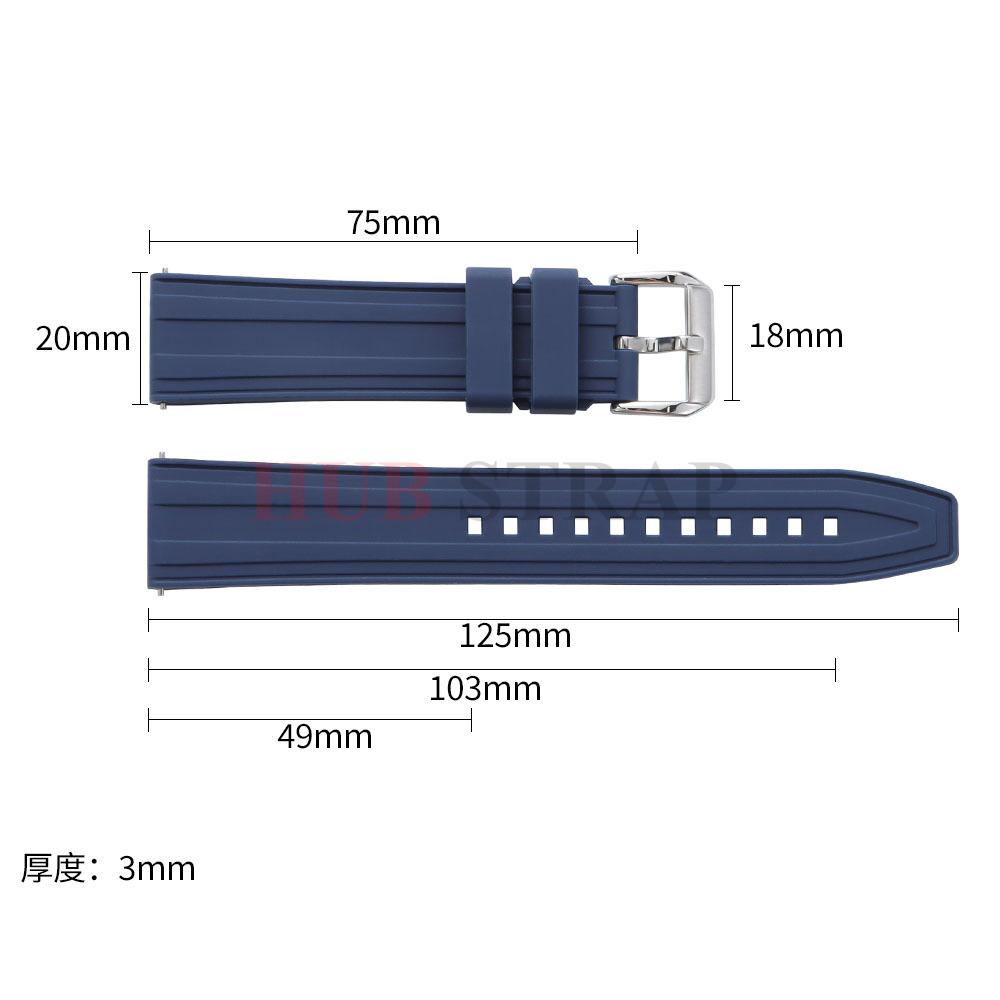 20 22mm Gummi-Uhrenarmband Universelles Armband für Rolex Weiches Silikon Wasserdicht Schnellverschluss Armband Uhrenzubehör