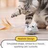 Interactive Mouse Moving Cat Squeaky with Feather Tail Electronic Mice Pet Realistic USB Rechargable Mouse Kitten