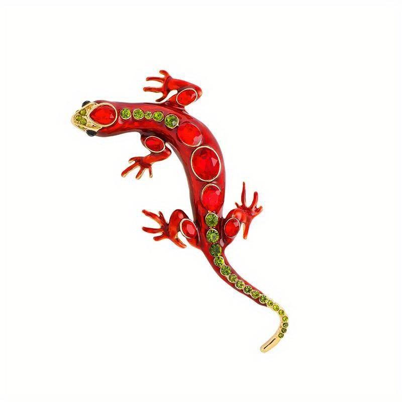 SKEDS Full Rhinestone Chameleon Brooch for Women Unisex Crystal Lizard Pin Banquet Party Backpack Gifts Jewelry Accessories