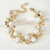 Collar, pendientes y pulsera de moda de color caramelo transfronterizos europeos y americanos, conjunto de joyería de boda con diamantes brillantes exquisitos, joyería de estilo de corte