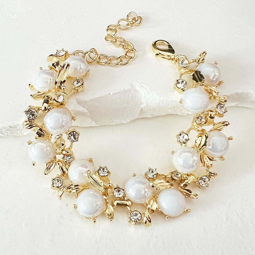 Collar, pendientes y pulsera de moda de color caramelo transfronterizos europeos y americanos, conjunto de joyería de boda con diamantes brillantes exquisitos, joyería de estilo de corte