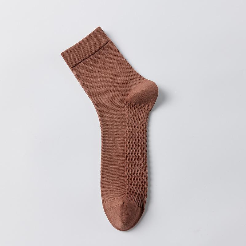 Pure Cotton Men's Anti-odor, Antibacterial, Deodorizing and Sweat-absorbing Mid-calf Socks, Summer Business, Casual and Sports Cotton Socks