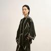 Less 2025 Autumn New Oblique Placket Silk Blend Shirt