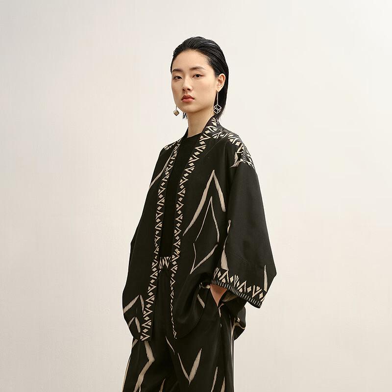 Less 2025 Autumn New Oblique Placket Silk Blend Shirt