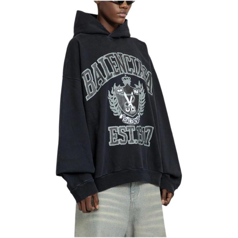 Balenciaga Logo Printed Hoodie 744463TOVK28190