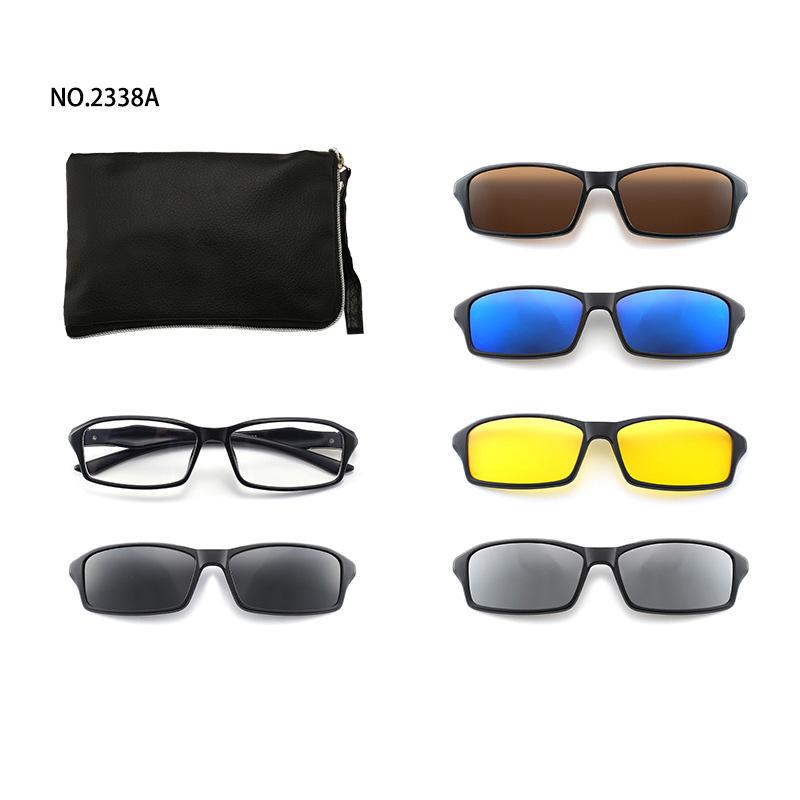 6 In 1 Men Women Optical Magnetic Sunglasses Clip Magnet Clip on Sunglasses Polaroid Clip on Sun Glasses WIth Box