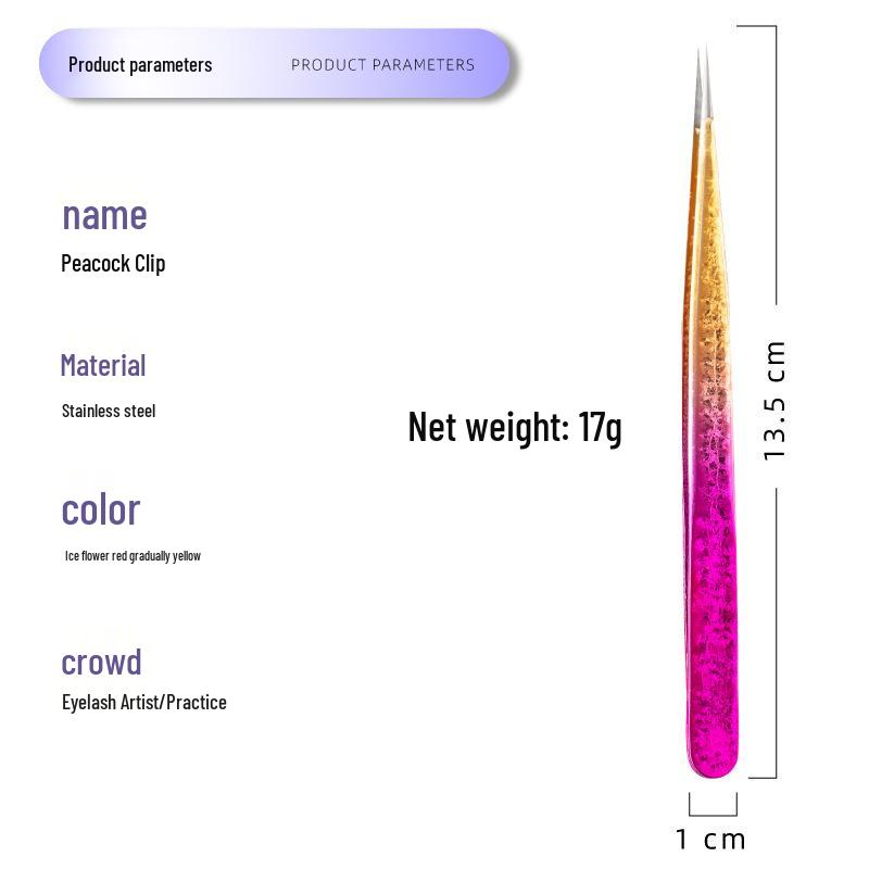 Gold Feather Tip Eyelash Extension Tweezers - Dolphin, Butterfly, Phoenix Designs