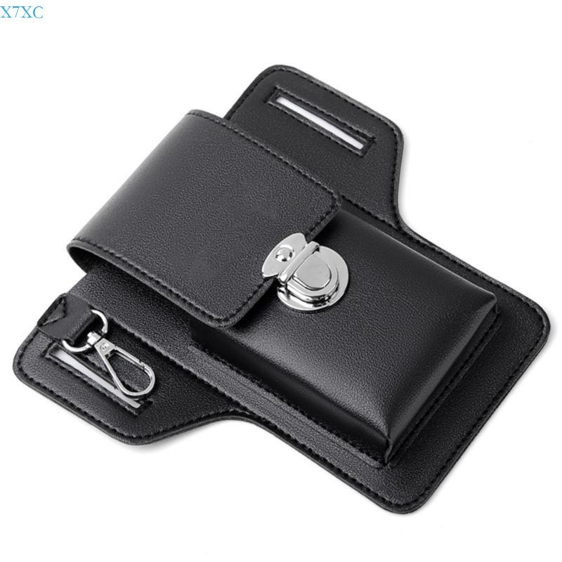

X7XC Belt Phone Leather Bag with Belt Clip Phone Belt Case with Holder for Working,Hiking чёрный