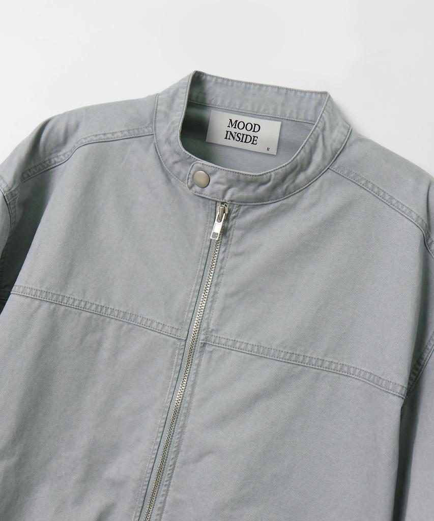 Mood Inside Washed Cotton Biker Jacket_Light Beige