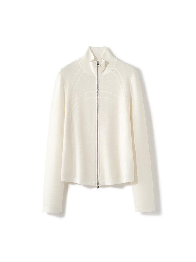2026 Women's Slimming Wool Zip-Up Jacket with Stand Collar