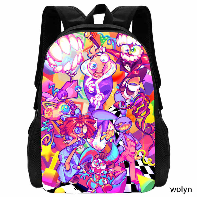 Rucsac de școală de circ digital The Amazing Mochila, rucsac pentru copii din desene animate, ghiozdane de școală de capacitate mare pentru fete băieți Cel mai bun cadou