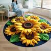 Diatomaceous Earth Floor Mat 3D Sunflower Pattern Plush Quick Drying Non-Slip Absorbent Bath Mat
