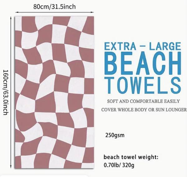 Personalized Beach Towel Custom Name Cross Border Microfiber Beach Towel Anti-Sand Super Absorbent Bath Towel Large Quick Drying