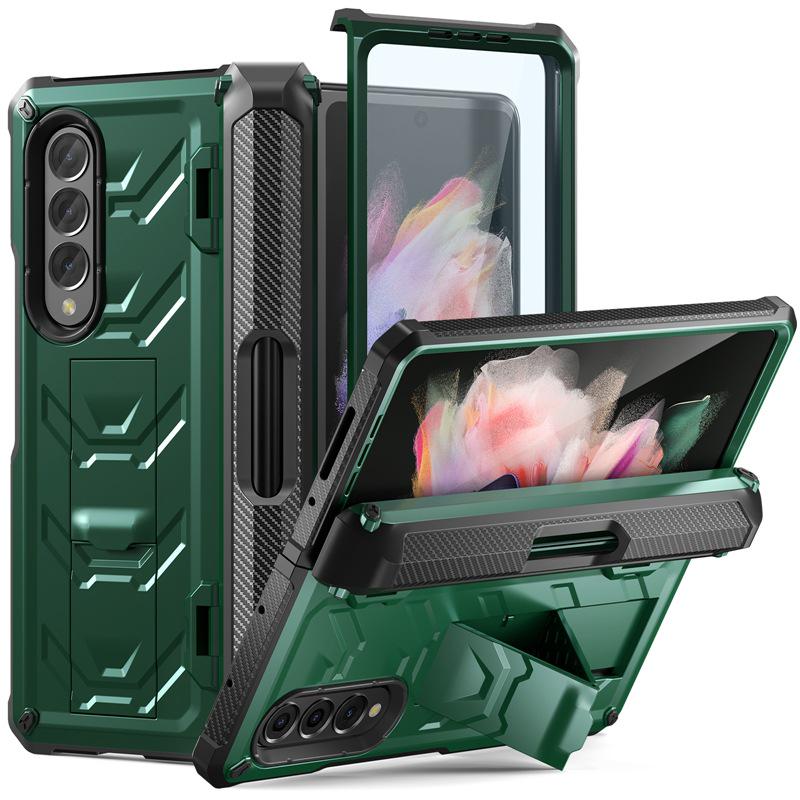 Compatible Fold Series Phone Case: Drop-Proof, Dual-Fold with Pen Slot for Samsung Z Fold3, Z Fold4, Z Fold5.