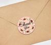 Darling Souvenir 45 Pcs Floral Wreath Round Thank You Black Stickers Envelope Seals-1.6