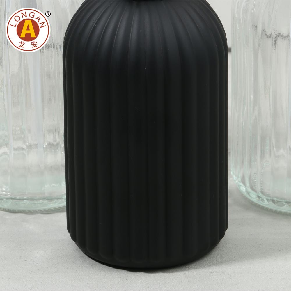 Custom Container Packaging Waterproof Label Refillable Black Hand Sanitizer Bottle Glass Soap Dispenser Bottle for Hand Soap