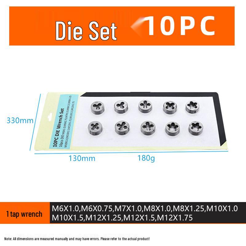 Metric & Imperial Tap and Die Set with Hand Reamer & Tap Holder – Comprehensive Threading Tool Kit.