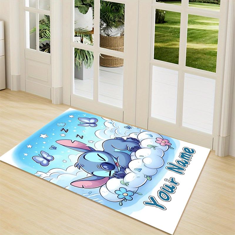 Custom Name Stitch Dreams Clouds Carpet Rug Customizable Soft Washable Anti-Slip Home Living Room Sofa Mats Personalized Rug. 0909373
