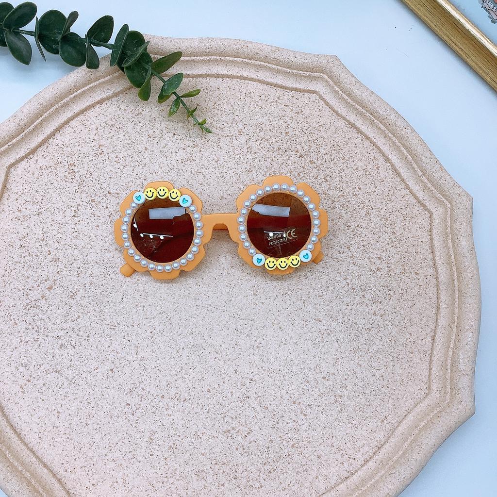 Moda İnci Çocuk Güneş Gözlüğü Kendin Yap Bebek Yuvarlak UV Korumalı Güneş Gözlüğü Güneşlik Gözlükleri Trend
