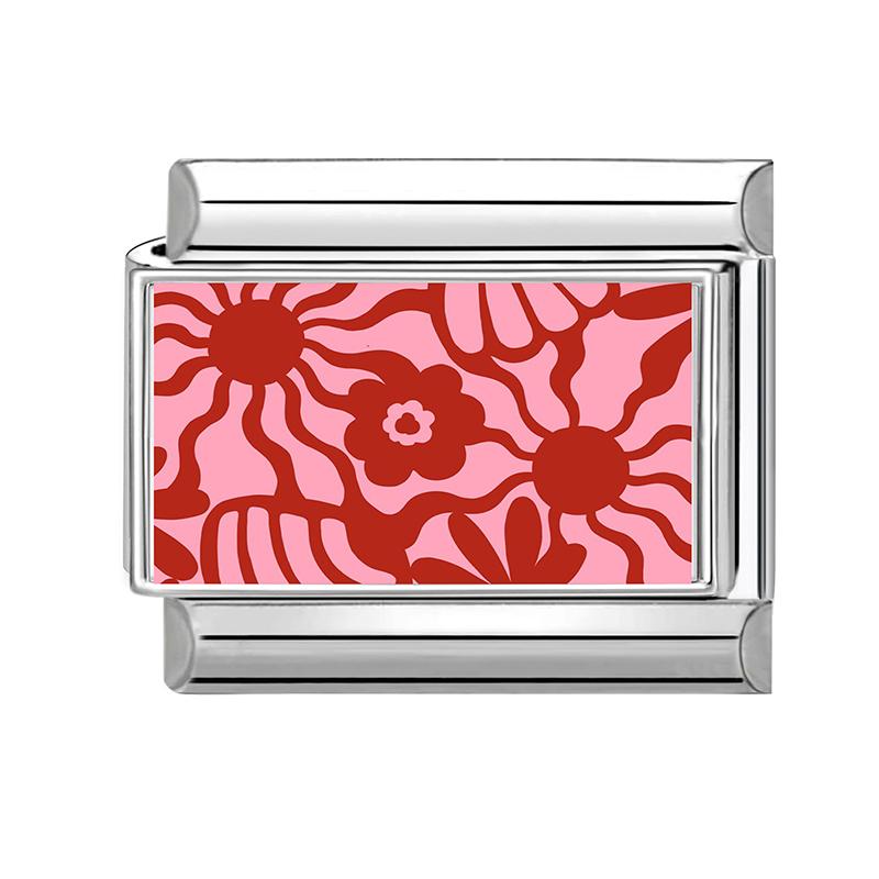 Modisches Personalisierbares DIY Rote Farbe Italienisches Charm-Armband Blume Katze Auto Herz Ziffer 9 Perle 9mm Armband Edelstahl Schmuck