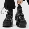 Street Punk Thick-soled Martin Boots Men's Cool Drag Diablo Subculture Fashion Boots Metal Buckle Boots-H