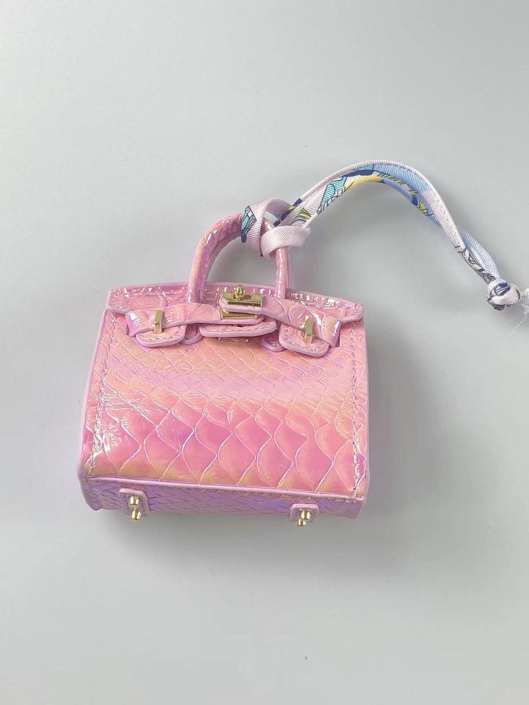 H Mini Platinum House Shaped Small Treasure Slant Hanging Small Pendant Creative Cute Earphone Bag Keychain