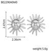 INSSGG Haute Couture Vintage Sun God Pendant Earrings – Tribal Textured Heart Exaggerated Luxury Style