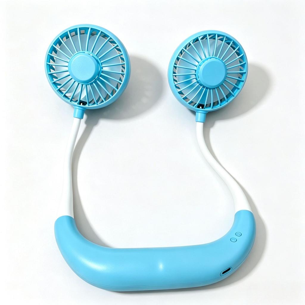 Hanging Neck USB Fan Portable Mini Fan Usb Rechargeable Cooling Hands-free Hanging Neck Band Fan for Outdoor Traveling