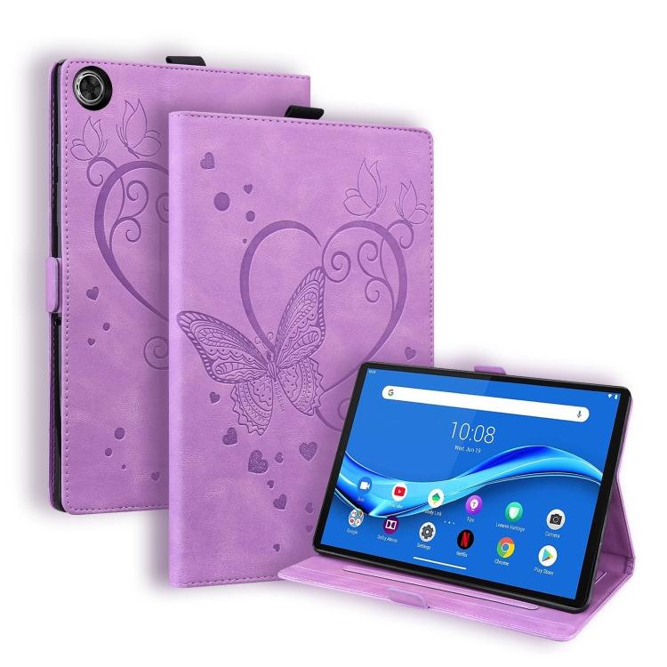 For Lenovo Tab M10 Plus TB-X606F TB-X606X Love Butterfly Mønster Horisontal Flip Lærveske med Holder
